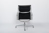 Eames Aluminium Group Lounge Chair black leather, back of chair
